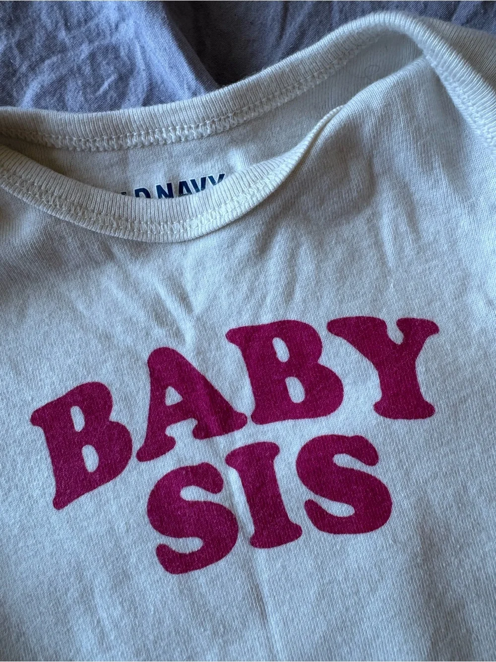 Old Navy White Baby Bodysuit with Pink 